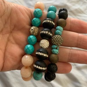 Gemelli - natural stone bracelet trio